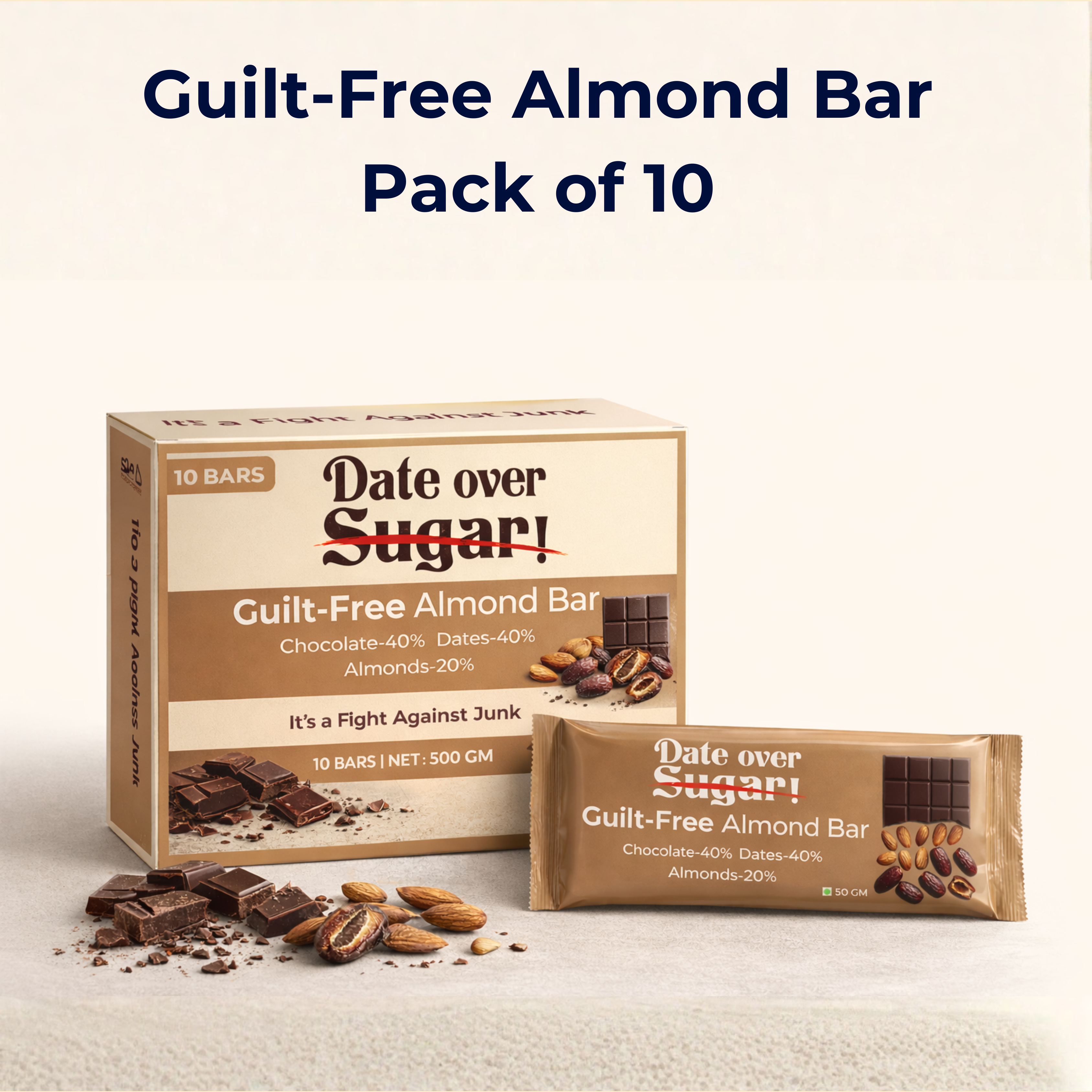 Almond Bar Pack of 10