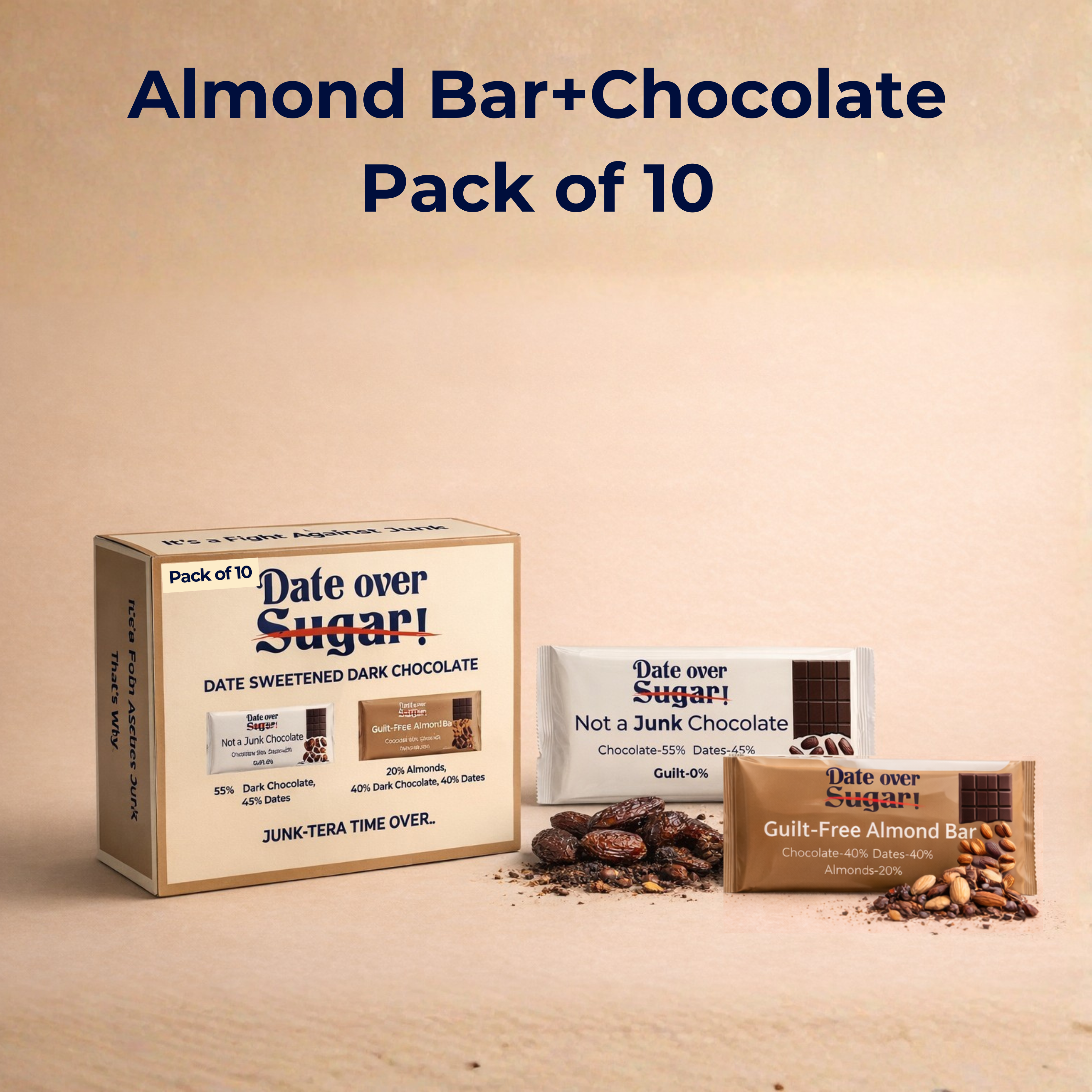 Almond+Dark Chocolate- Family Pack of 10